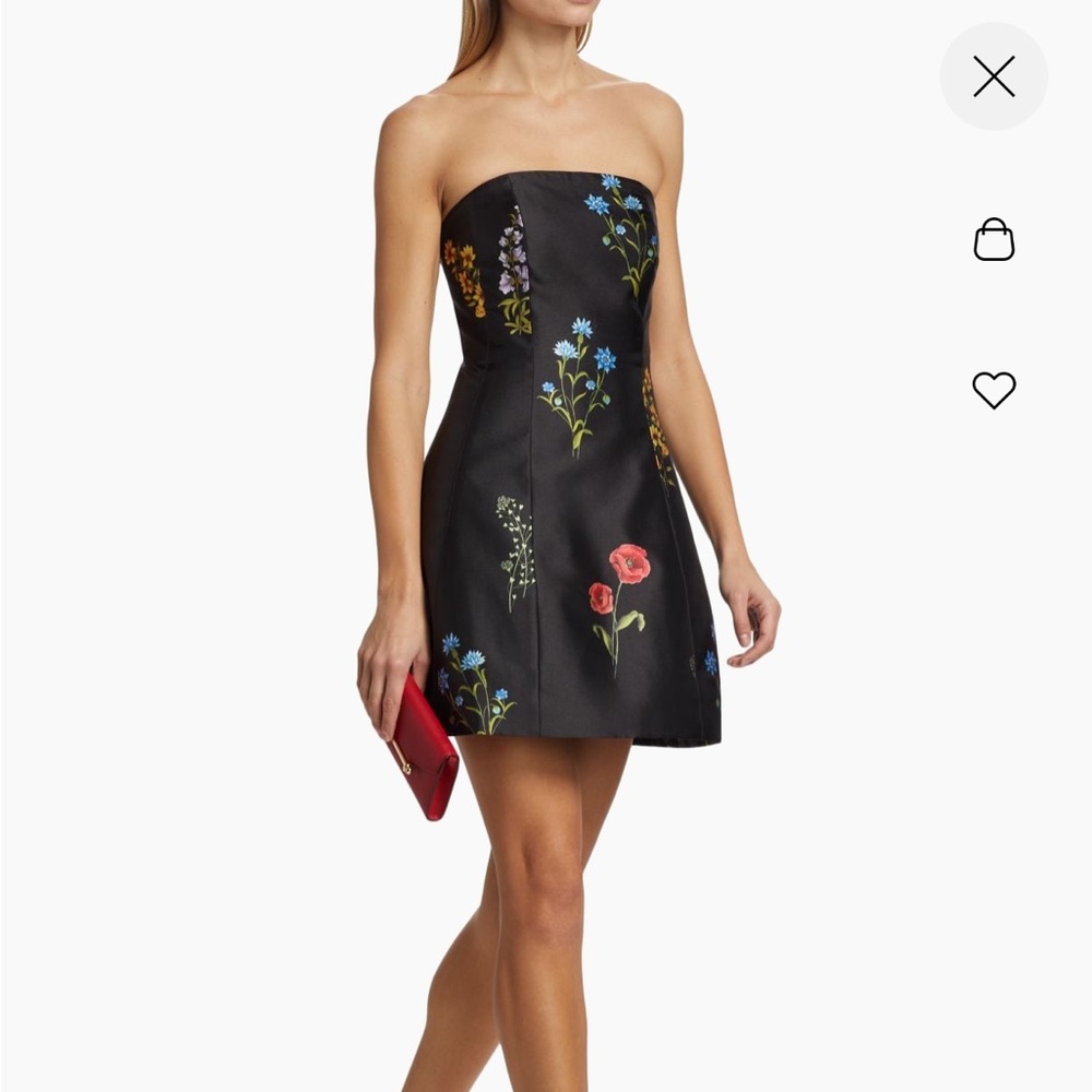 Sachin + Babi Black Mini Dress with floral details for Cocktail